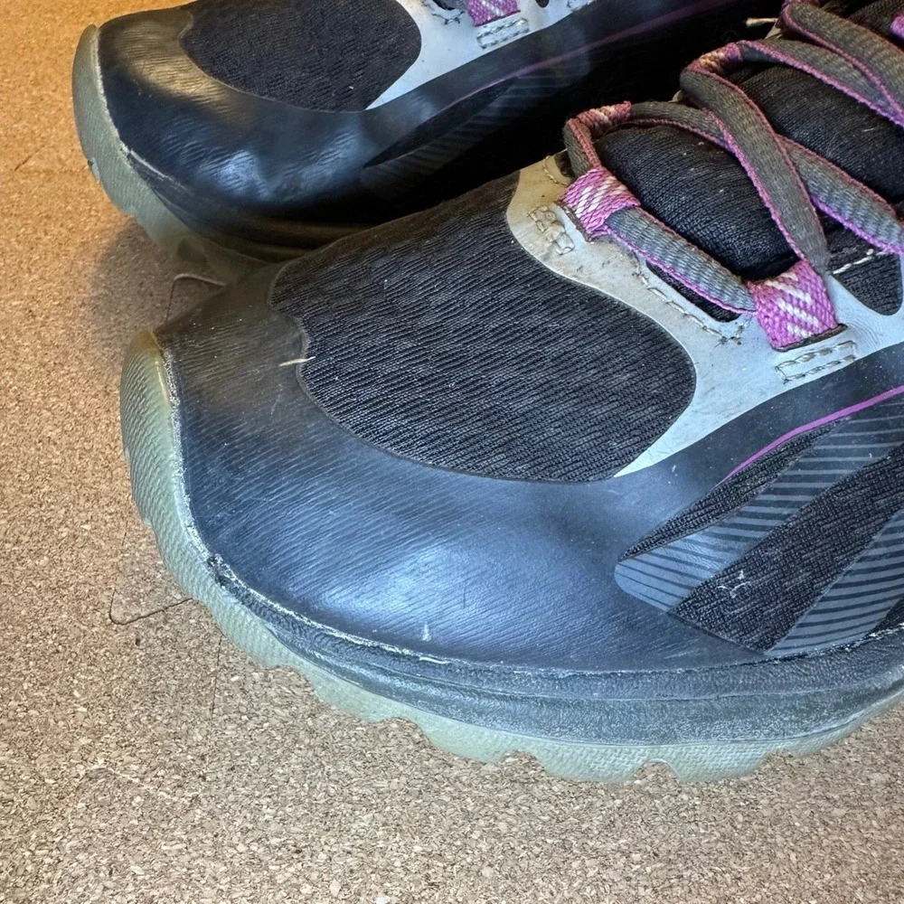 Merrell All Out Charge Shoes Women 8.5 Black Purple Trail Running Hiking J35750
